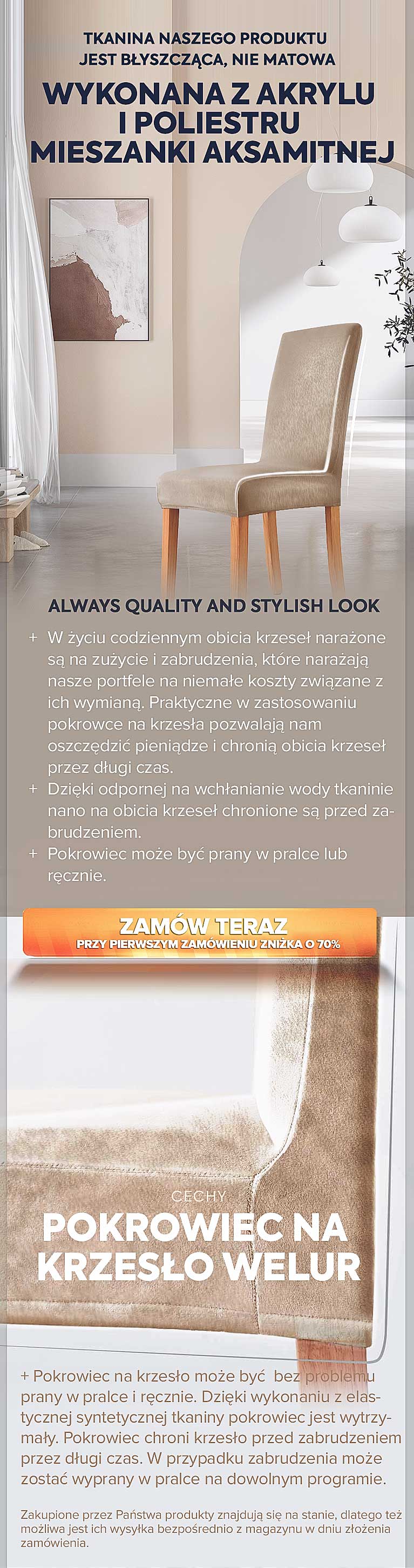 Welurowe Pokrowce na Krzesla