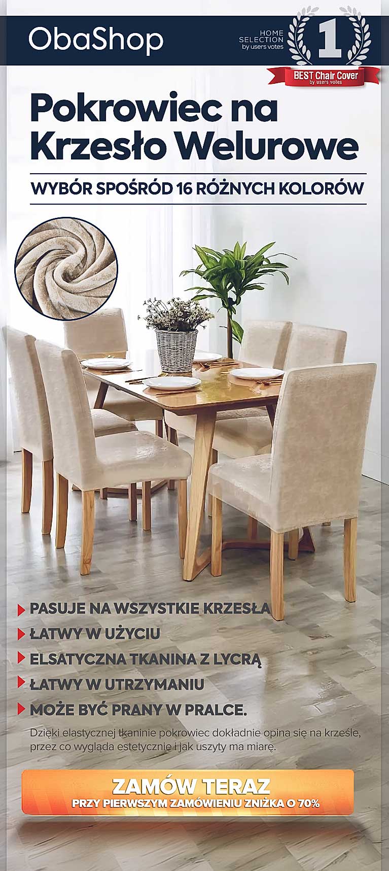 Welurowe Pokrowce na Krzesla